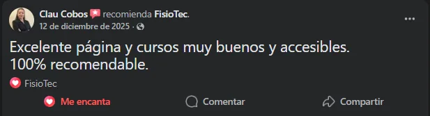 Reseña real de Facebook de miembro FisioTeck